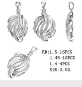 Sterling Silver Semi Mount Pendant Setting Round RD 1.5mm - Syzjewelry